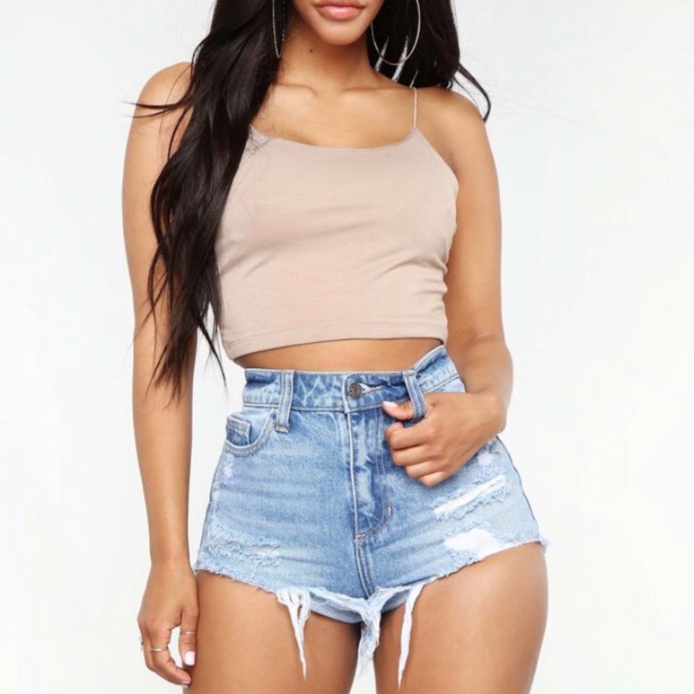 Distressed Denim Shorts *Medium Blue